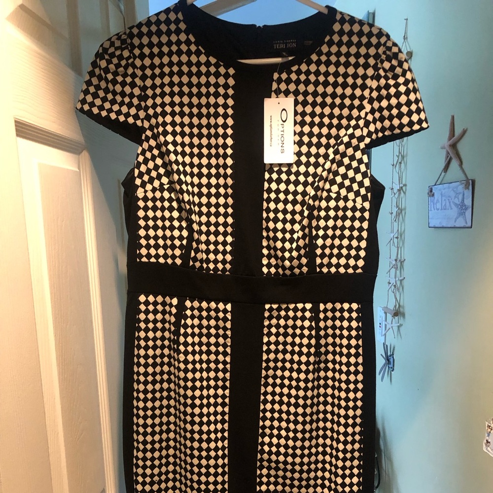 Rickie Freeman for Teri Jon Black & White Dress. Size 12. BNWT